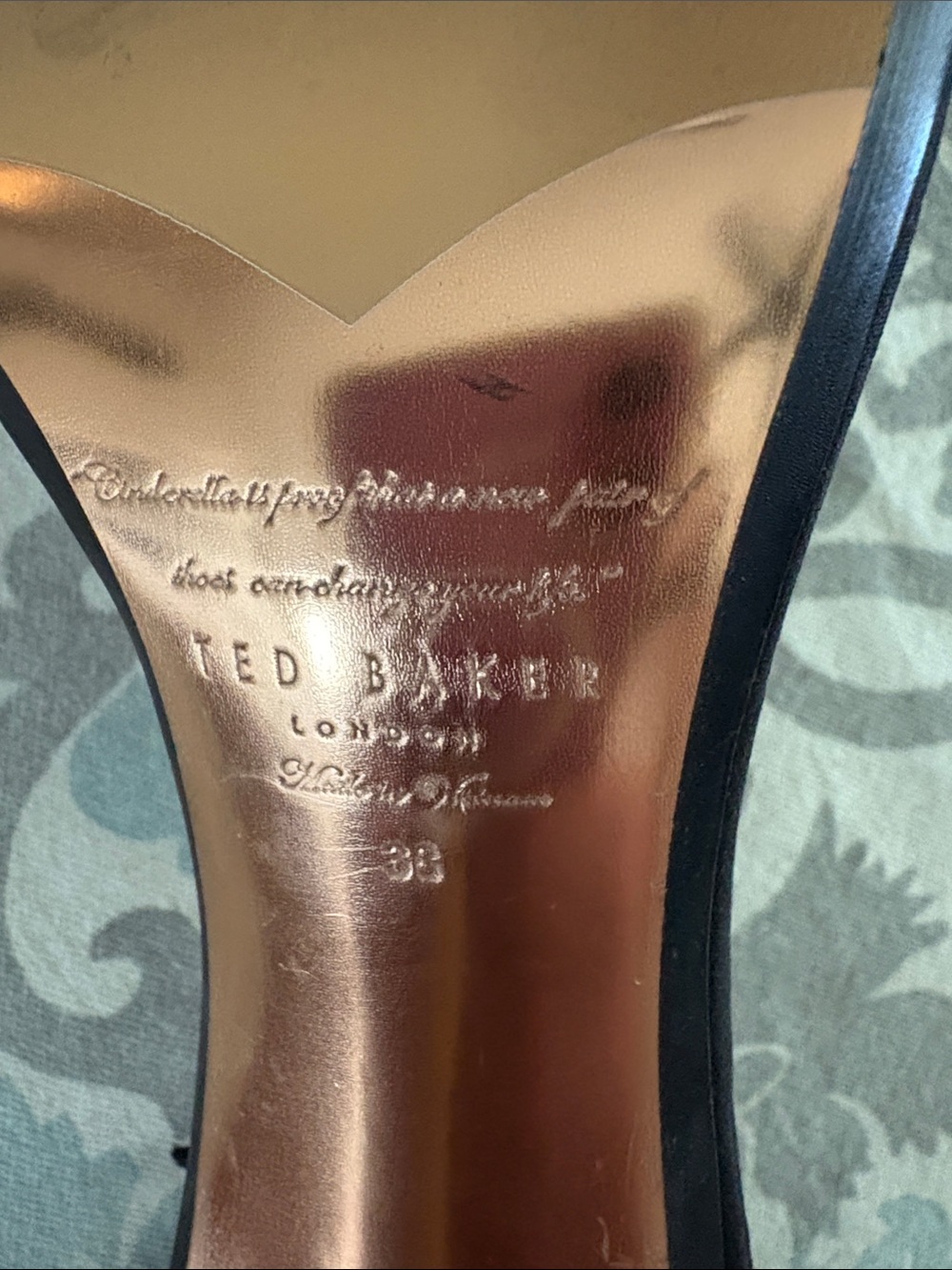 Ted Baker Black Crystal-Trim Ankle-Strap Heels - Picture 2 of 6